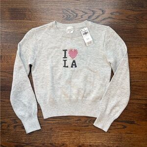 abercrombie kids Light Gray Crewneck Sweater "I heart LA" 9-10
